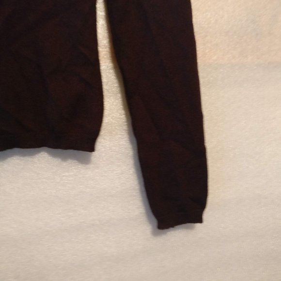 Chocolate Brown 100%CASHMERE L/Sleeve Sweater Knit , S with MEASUREMENT - Picture 3 of 6